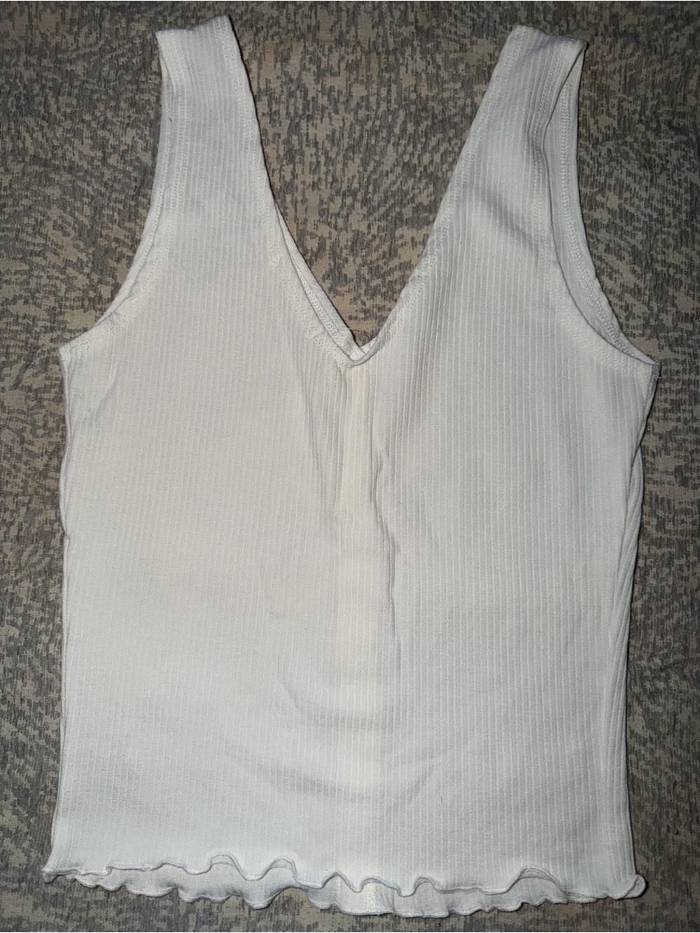 Caution To The Wind White Ribbed Button-Front Tank - Picture 2 of 3